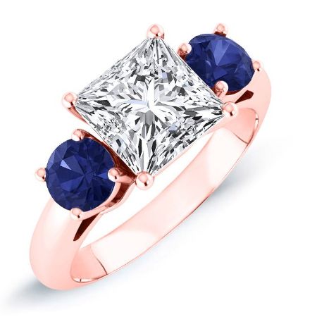 Fuschia Diamond Matching Band Only (engagement Ring Not Included) For Ring With Princess Center rosegold