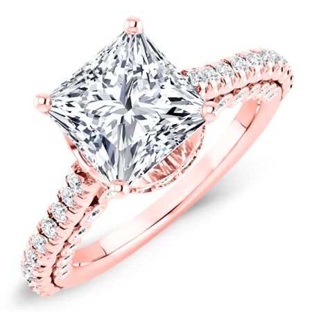 Garland Diamond Matching Band Only (engagement Ring Not Included) For Ring With Princess Center rosegold