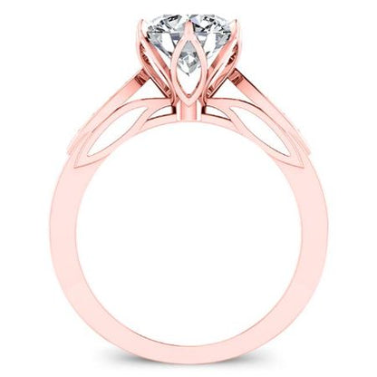 Pieris Round Moissanite Bridal Set rosegold