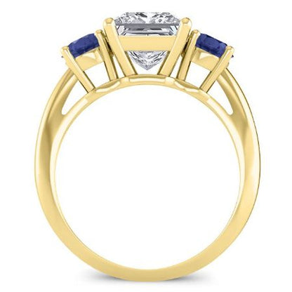 Fuschia Diamond Matching Band Only (engagement Ring Not Included) For Ring With Princess Center yellowgold