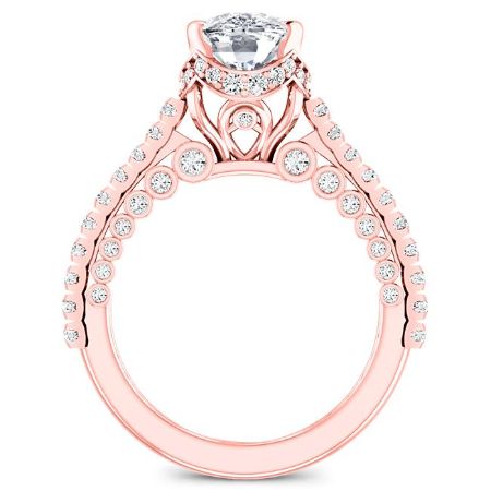 Garland Diamond Matching Band Only (engagement Ring Not Included) For Ring With Cushion Center rosegold