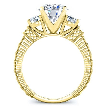 Angelonia Round Moissanite Bridal Set yellowgold