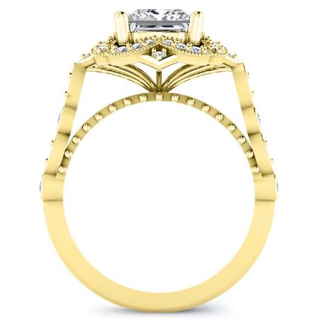 Hana Princess Moissanite Bridal Set yellowgold