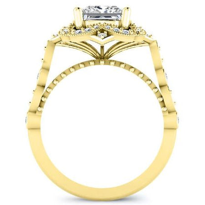 Hana Princess Moissanite Bridal Set yellowgold