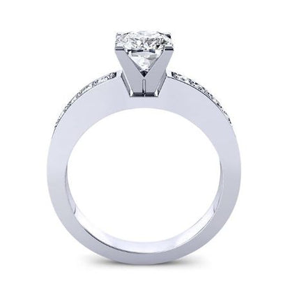 Eliza Moissanite Matching Band Only (engagement Ring Not Included) For Ring With Cushion Center whitegold
