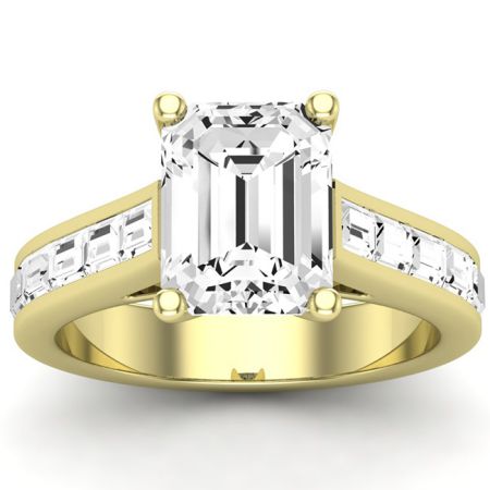 Yarrow Diamond Matching Band Only (engagement Ring Not Included) For Ring With Emerald Center yellowgold