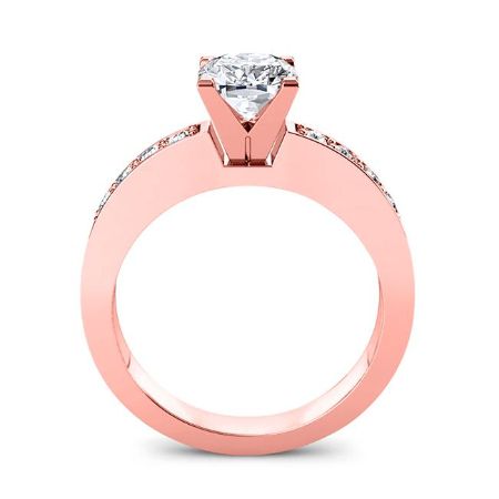 Eliza Moissanite Matching Band Only (engagement Ring Not Included) For Ring With Cushion Center rosegold