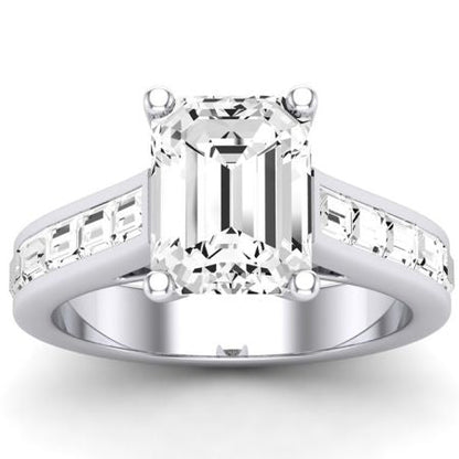 Yarrow Diamond Matching Band Only (engagement Ring Not Included) For Ring With Emerald Center whitegold