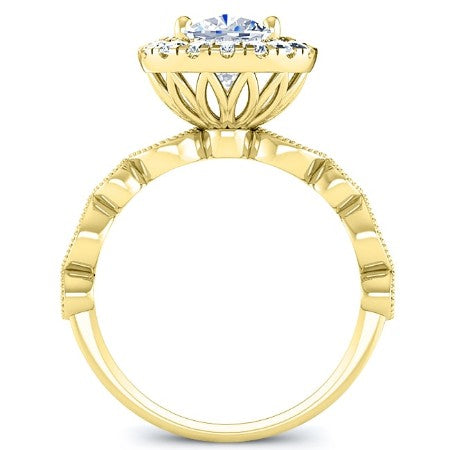 Aubretia Cushion Moissanite Bridal Set yellowgold