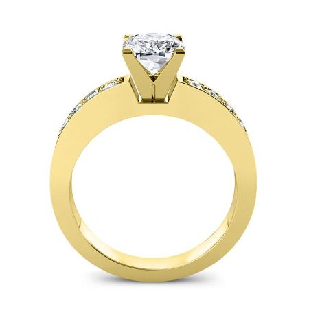 Eliza Moissanite Matching Band Only (engagement Ring Not Included) For Ring With Cushion Center yellowgold