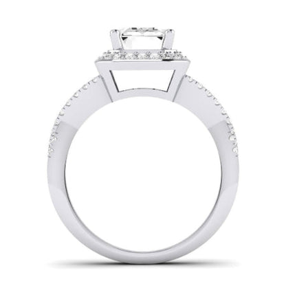 Moonflower Diamond Matching Band Only ( Engagement Ring Not Included) For Ring With Emerald Center whitegold