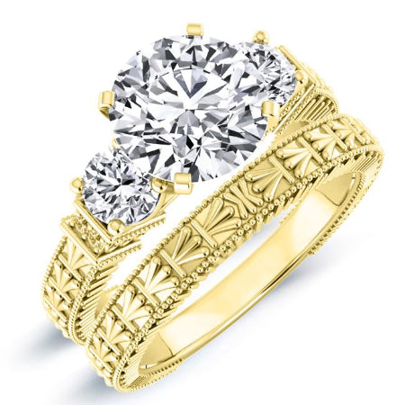 Angelonia Round Moissanite Bridal Set yellowgold