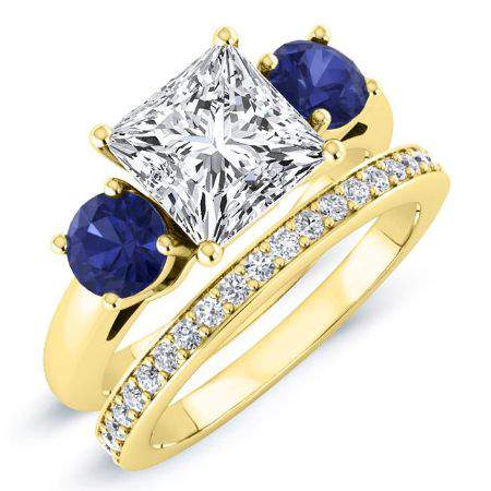 Fuschia Diamond Matching Band Only (engagement Ring Not Included) For Ring With Princess Center yellowgold