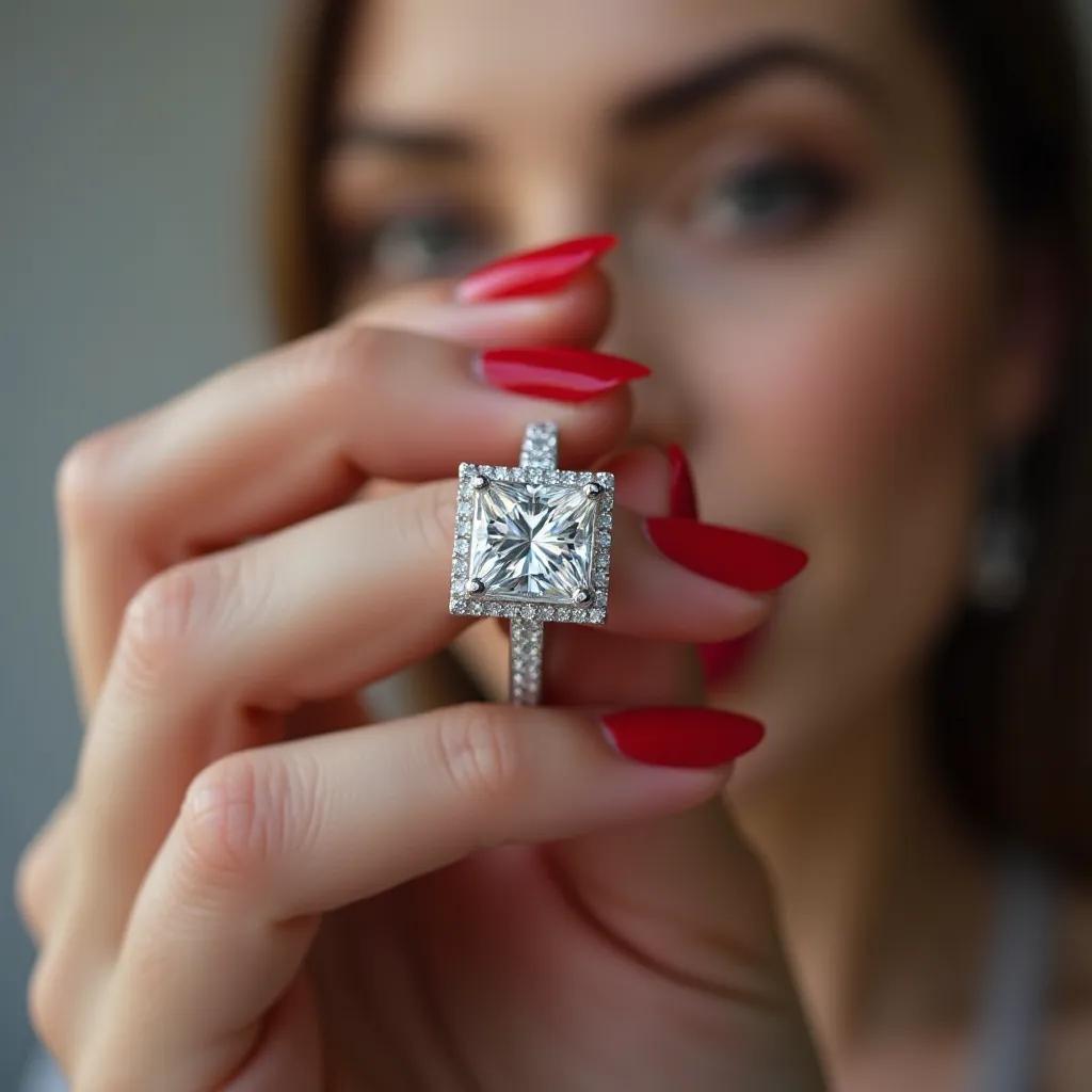 Daily Deal: 3.27ct TCW Princess Moissanite Engagement Ring VS2 H