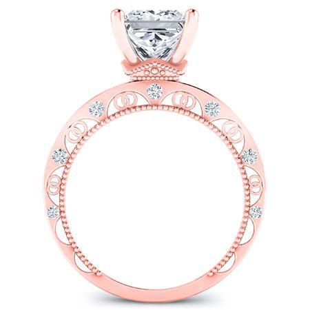 Acacia Diamond Matching Band Only (engagement Ring Not Included) For Ring With Princess Center rosegold