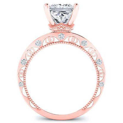 Acacia Princess Moissanite Bridal Set rosegold