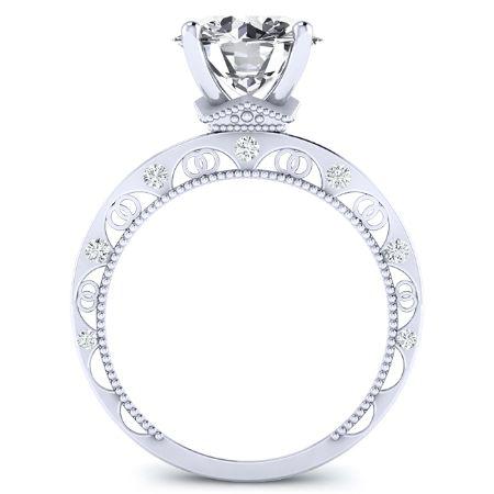 Acacia Round Moissanite Bridal Set whitegold