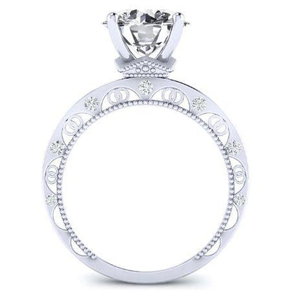 Acacia Round Moissanite Bridal Set whitegold