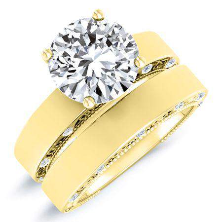 Acacia Round Moissanite Bridal Set yellowgold