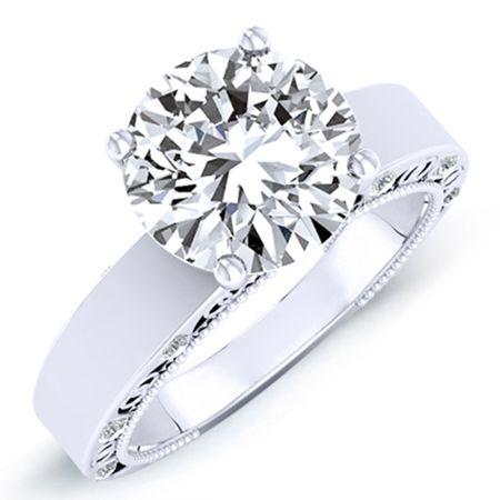 Acacia Round Moissanite Bridal Set whitegold