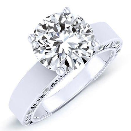 Acacia Round Moissanite Bridal Set whitegold