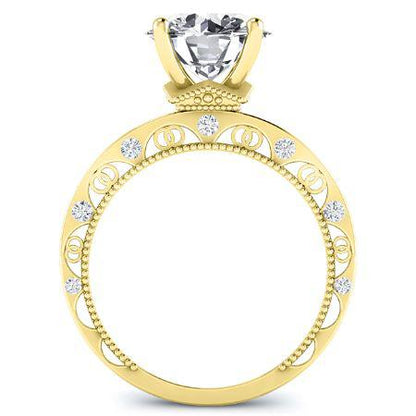 Acacia Round Moissanite Bridal Set yellowgold