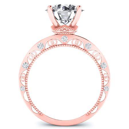 Acacia Round Moissanite Bridal Set rosegold