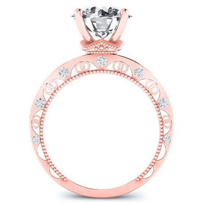 Acacia Round Moissanite Bridal Set rosegold