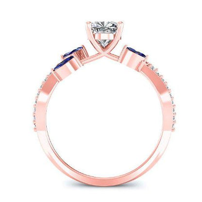 Alba Cushion Moissanite Engagement Ring rosegold