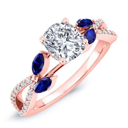 Alba Diamond Matching Band Only (engagement Ring Not Included) For Ring With Cushion Center rosegold