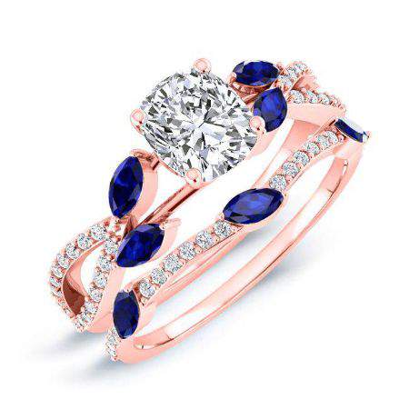 Alba Diamond Matching Band Only (engagement Ring Not Included) For Ring With Cushion Center rosegold