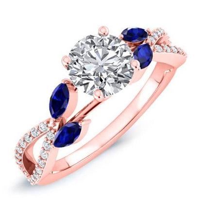 Alba Diamond Matching Band Only (engagement Ring Not Included) For Ring With Round Center rosegold
