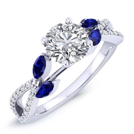 Alba Diamond Matching Band Only (engagement Ring Not Included) For Ring With Round Center whitegold
