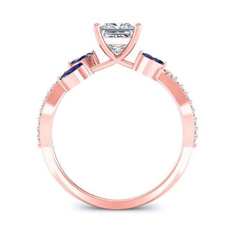 Alba Moissanite Matching Band Only (engagement Ring Not Included) For Ring With Princess Center rosegold