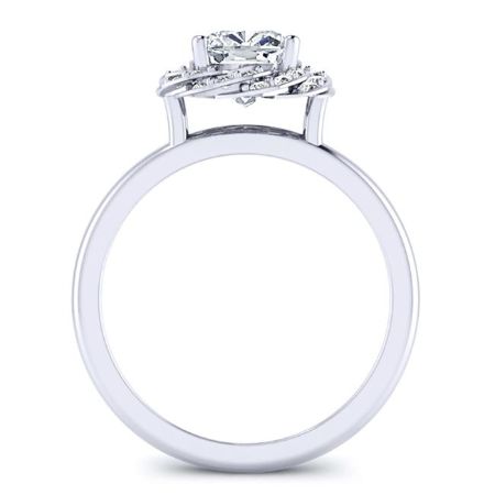 Almond Diamond Matching Band Only (engagement Ring Not Included) For Ring With Cushion Center whitegold