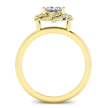 Almond Princess Moissanite Bridal Set yellowgold