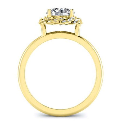 Almond Round Moissanite Bridal Set yellowgold