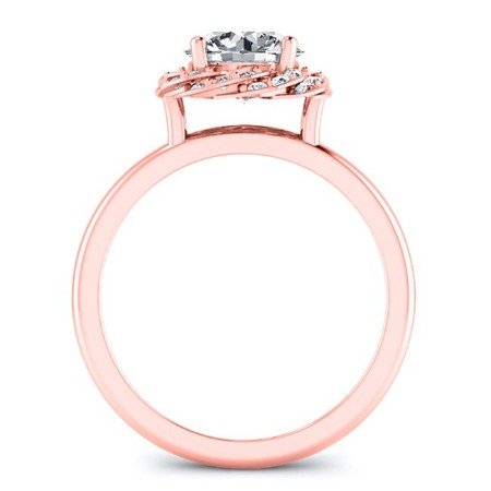 Almond Round Moissanite Bridal Set rosegold