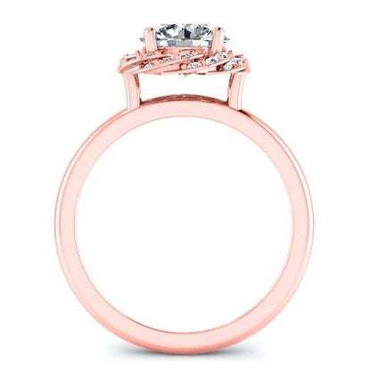 Almond Round Moissanite Bridal Set rosegold