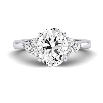 Alyssa Diamond Matching Band Only (does Not Include Engagement Ring) For Ring With Oval Center whitegold