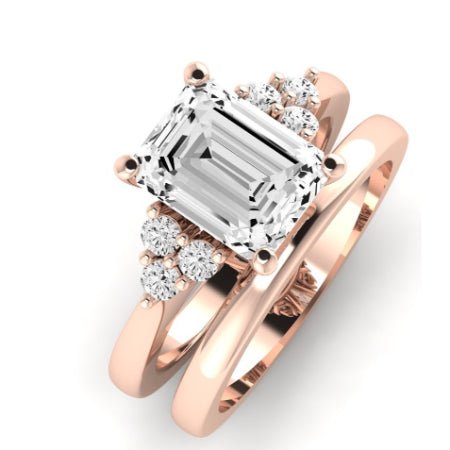 Alyssa Emerald Moissanite Bridal Set rosegold