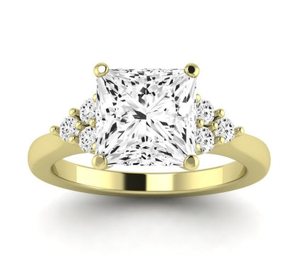 Alyssa - GIA Natural Princess Diamond Engagement Ring - BeverlyDiamonds