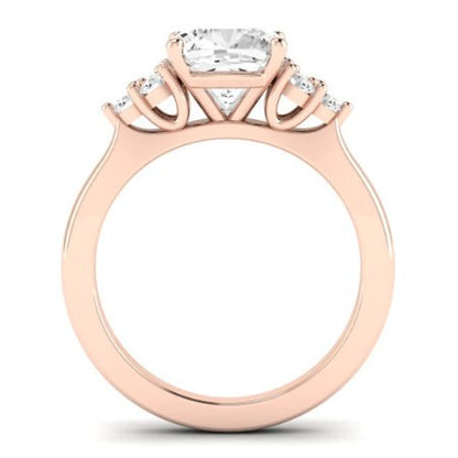 Alyssa Moissanite Matching Band Only (does Not Include Engagement Ring) For Ring With Cushion Center rosegold