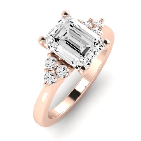 Alyssa Moissanite Matching Band Only (does Not Include Engagement Ring) For Ring With Emerald Center rosegold