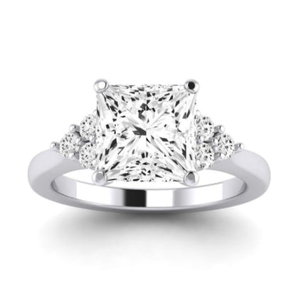 Alyssa Moissanite Matching Band Only (does Not Include Engagement Ring) For Ring With Princess Center whitegold