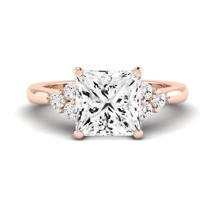 Alyssa Moissanite Matching Band Only (does Not Include Engagement Ring) For Ring With Princess Center rosegold