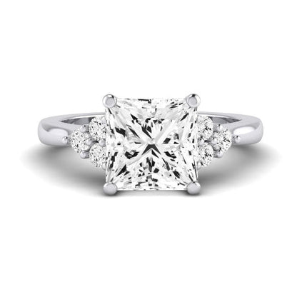 Alyssa Moissanite Matching Band Only (does Not Include Engagement Ring) For Ring With Princess Center whitegold