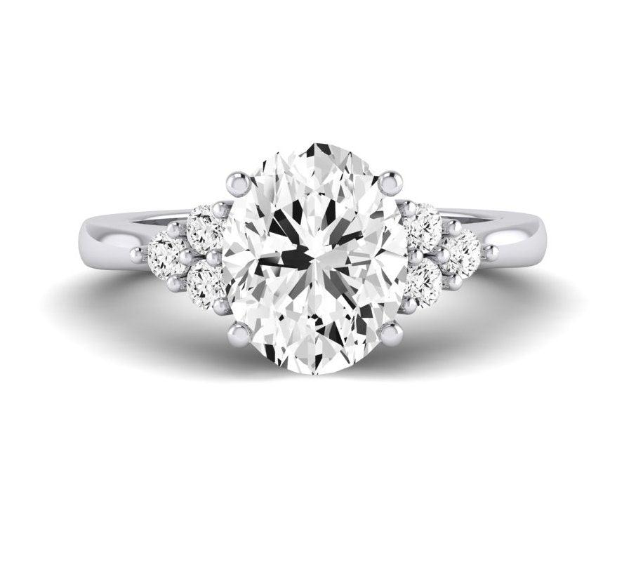 Alyssa Oval Moissanite Engagement Ring whitegold