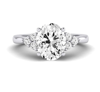 Alyssa Oval Moissanite Engagement Ring whitegold