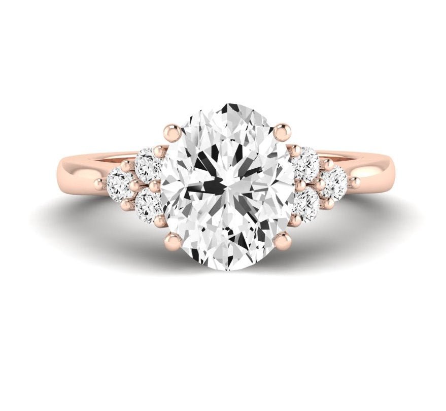 Alyssa Oval Moissanite Engagement Ring rosegold